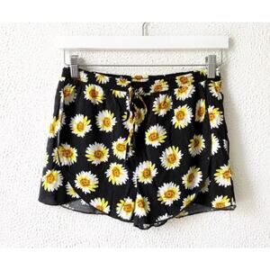 Kirra Sunflower Print Wrap Style Lounge Shorts Large